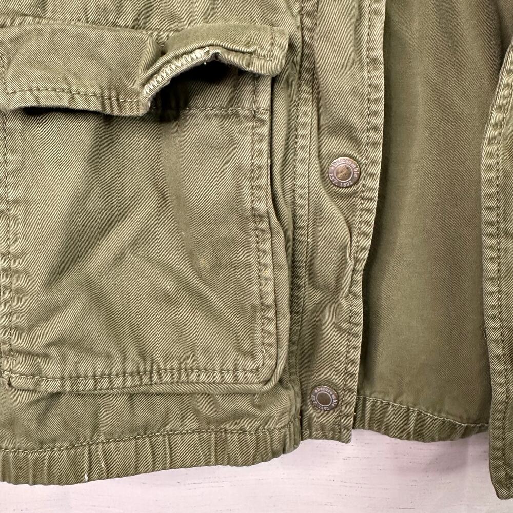 Abercrombie Fitch Kids 11/12 Utility Style Army Green Hooded Khaki Jacket - Picture 5 of 10